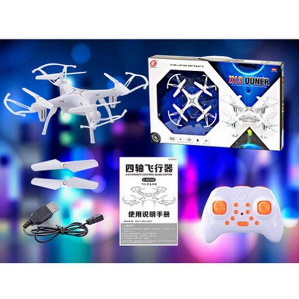 Іграшка Квадрокоптер X13 (8шт) 18см, р/к,2.4G,акум,USBзарядка,світло,додаткові лопасті, 2 кольори (шт.)