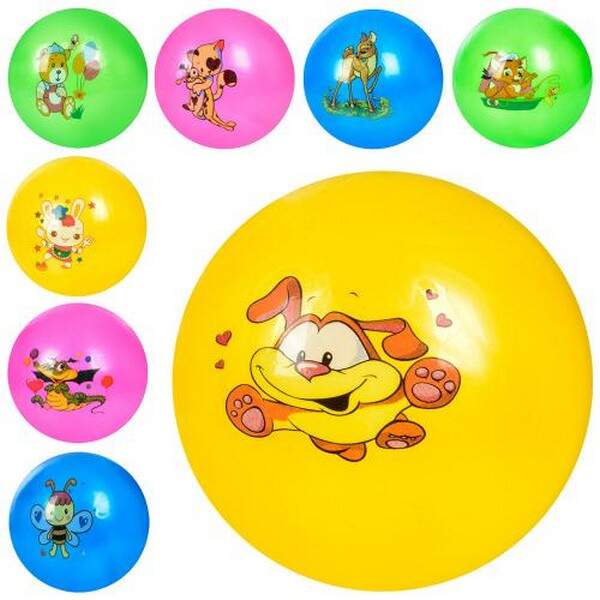 М'яч дитячий MS 3614 (240шт) 9 дюймів, мал(тварини) 4 кольори, (мікс видів) 47-52г, 4кольори, 10шт в (шт.)