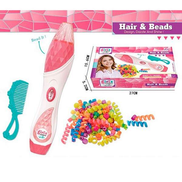 Набір для творчості MBK-501Y (36шт)машинка для плетіння, заколка 2шт, гребінец, бусини, спіральки (шт.)