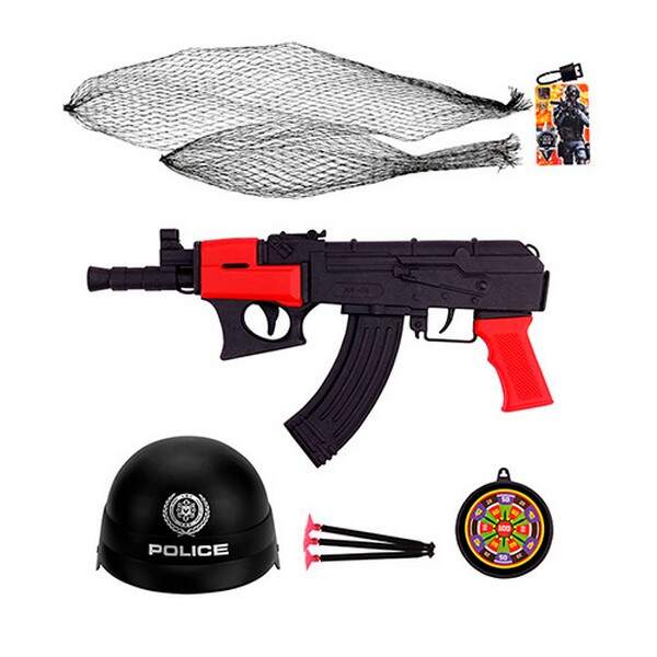 Набір зі зброєю 2019-45 (48шт) автомат 31 см, тріскачка, кулі присоски 3шт, каскад, мішень, 2 кол. (шт.)