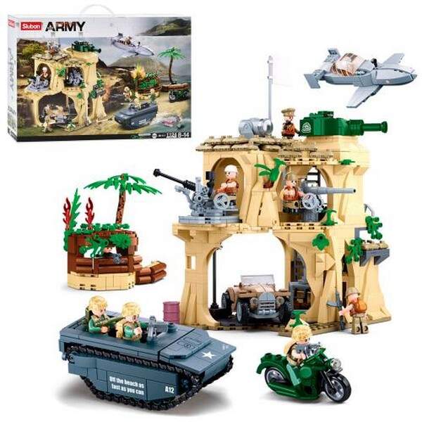 Конструктор SLUBAN M38-B1111 (6шт) військова техніка, база, 1124дет, фігурки, в кор-ку, 62-42,5-9см (шт.)