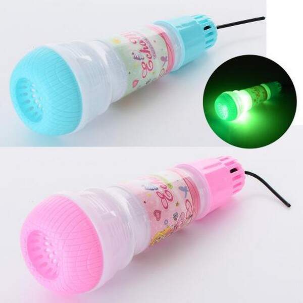 Мікрофон 6351 (144шт) 19см, світло, проектор, 2 кольори, бат(таб), в кульку, 7-19-7см (шт.)