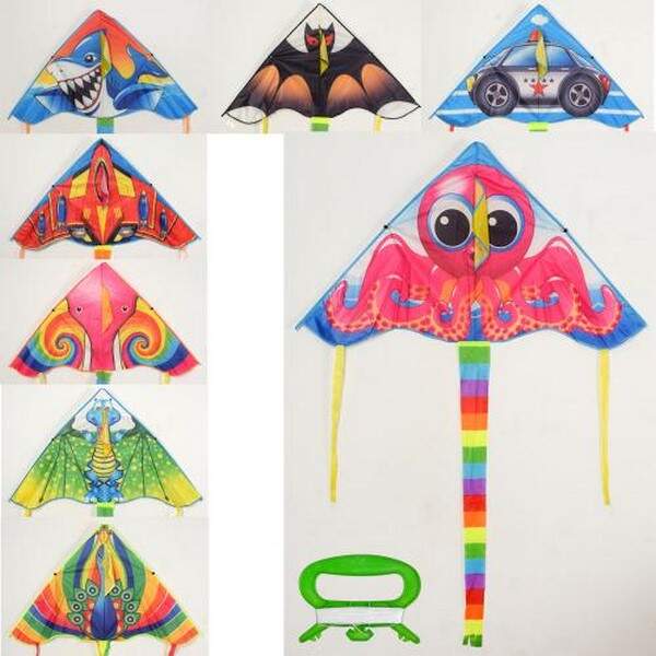 Повітряний змій MR 0590 (100шт) ширина 115см, довж.60см, хвіст 95см, 8 видів,кул,7-77-2см (шт.)