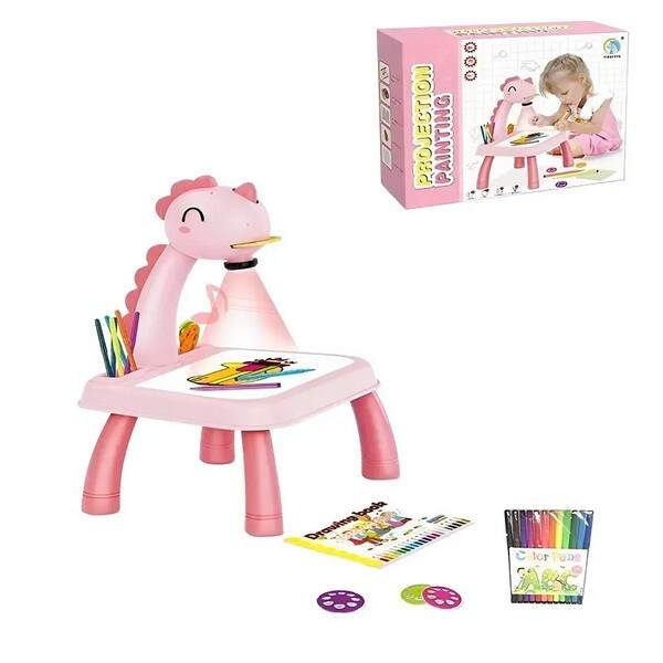 Проектор YM2021-6-7-7A (18шт) слайди(24шткарт),фломастери12шт,музика,світло,бат-ці,3види,в кор-ці,30 (шт.)