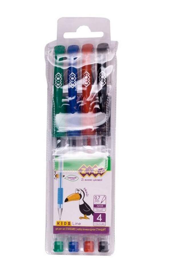 Набір із 4-х гелевих ручок STANDARD, 4 кольори ZB.2202-99 ( 1/36/576шт) (шт.)