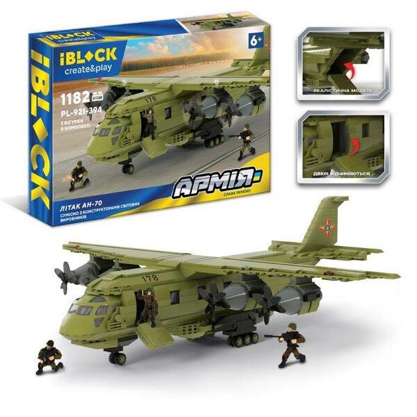 Конструктор IBLOCK арт. PL-921-394 (6шт) АРМІЯ 1182дет.,инструкція на укр мові, наліпкии комплект ко (шт.)
