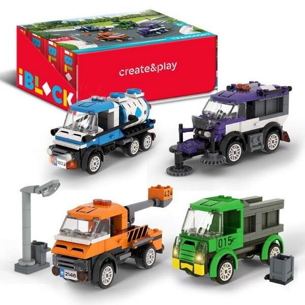 Конструктор IBLOCK арт. PL-921-472 (48ш) 6 диспл. по 8шт Міський транспорт, 96-142дет.,р-р уп-ки 22* (шт.)