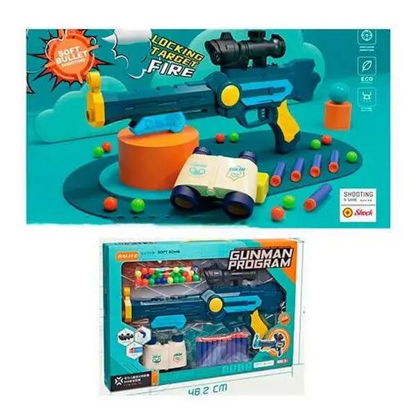 Рушниця JT615 (18шт) 39,5см, кулі-присоски 10шт, кульки, бінокль, у кор-ці, 46-31-6см (шт.)