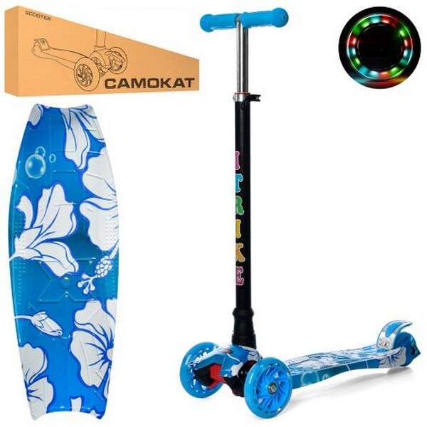 Самокат JR 3-055-3-WP17 (1шт) MAXI,сталь-пласт,3колПУ-св,2пер120мм,кермо78-87см,підніжка32-13см,прін (шт.)