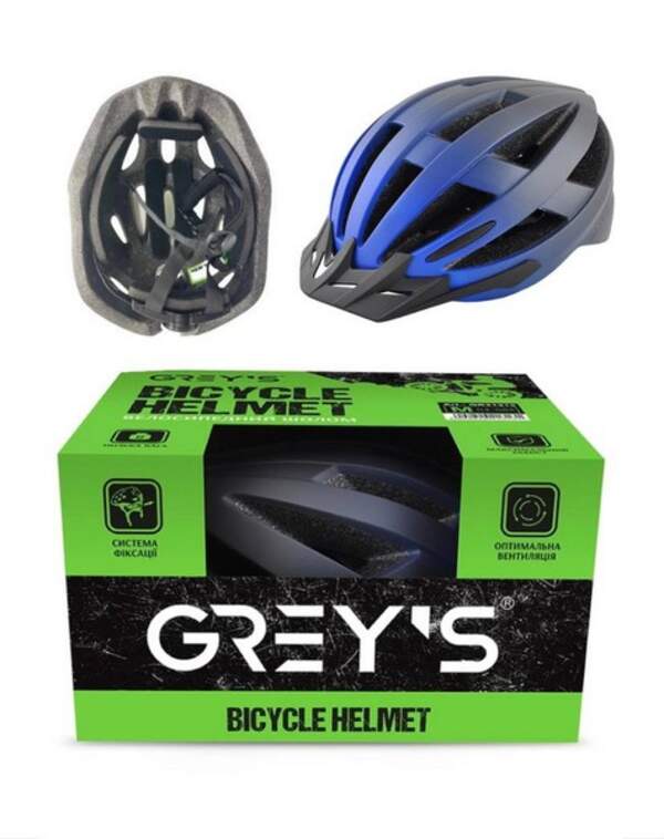 Шолом велосипедний (Greys) М синьо-чорний GR 21313 (шт.)