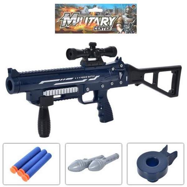 Автомат 729-118 (54шт) 47см, кулі-присоски 3шт, кулі(світло) 2шт, в кульку, 18,5-37-8см (шт.)