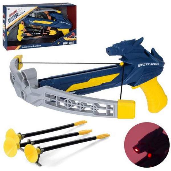 Арбалет 949-8 (36шт) 28-32см, стріли-присоски 3шт, мішень, лазер, бат(таб), кор, 37-21,5-5,5см (шт.)