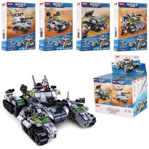 Конструктор SLUBAN M38-B0793 (64шт) військовий транспорт, фігурка, від 120д, 8шт (8вид) в дисплеї (шт.)