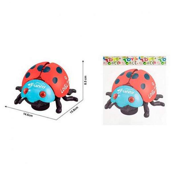 Музична іграшка 688-19A (84шт) божа корівка,16см,музика,світло,їде, на бат-ці,2 кольори, в кульку 21 (шт.)