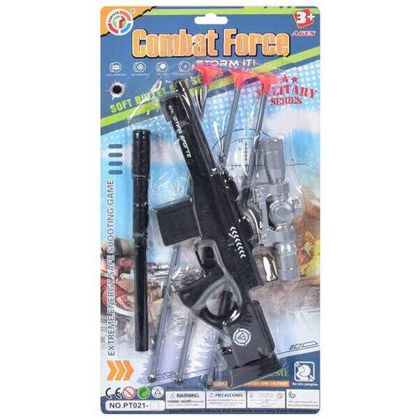 Рушниця PT021-1 (96шт) 46см, кулі-присоски 29см 3шт, на листі, 38-20-3см (шт.)