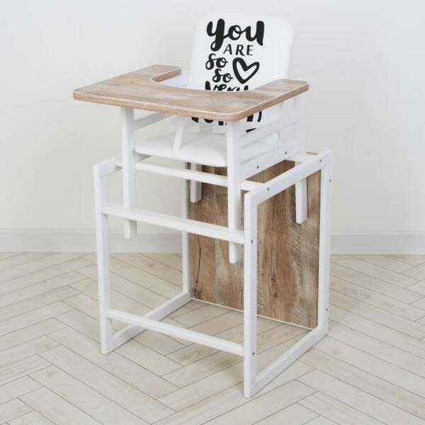 Стільчик Nature дуб клондайк (1шт) для годування, трансформер, 2-х точ. ремені, білий + дуб (шт.)