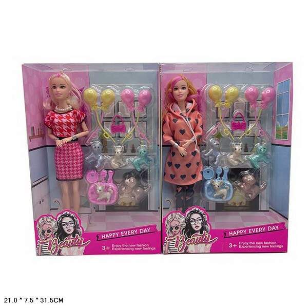 Лялька арт. HY08G (72шт/2) мікс 2 види, типу Барбі, з вих. та аксес короб. 21*7,5*31,5см (шт.)