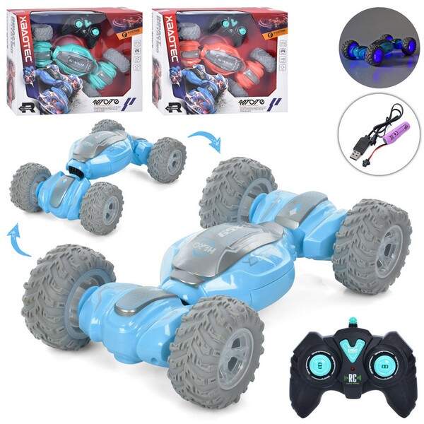 Машинка XB1097 (12шт) р/к 2.4G, акум, USB зарядка гум.колеса, світло, змінює форму, 3 кольори, в кор (шт.)