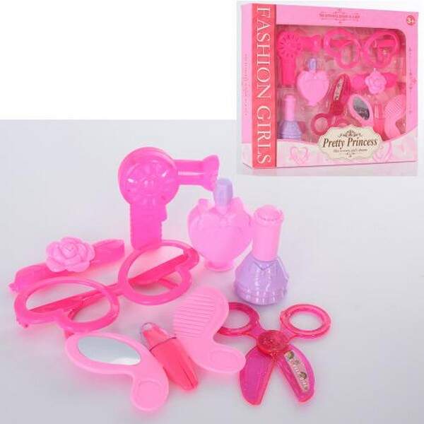 Набір перукаря 682-1 (120шт) окуляри, фен, дзеркало, гребінець, ножиці, шпилька, в кор-ці, 25-21-3,5 (шт.)