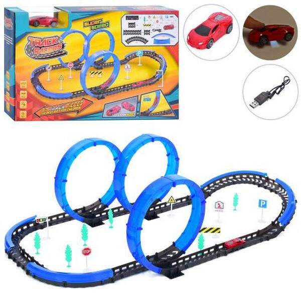 Трек FT-14 (12шт) 97-56-26см, машинка 8см, світло, акум, USB-зарядне, в кор-ці, 42-27-7см (шт.)