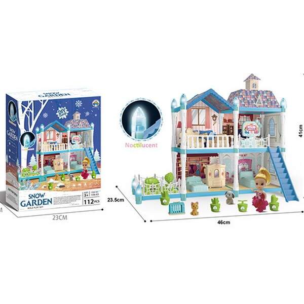 Будиночок 556-65 (24шт) 115 деталей, 46-41-23см, лялька 12см, тваринка, меблі, в кор-ці, 30-23-8см (шт.)