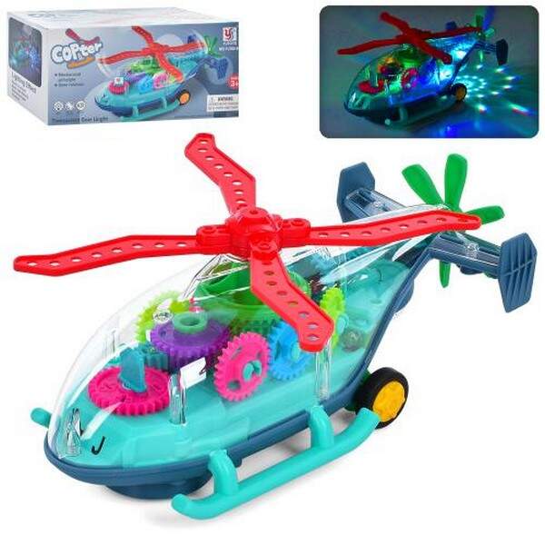 Вертоліт YJ388-66 (24шт) 21см, шестерні, звук, світло, проектор, на бат-ці, в кор-ці, 21-10-10см (шт.)