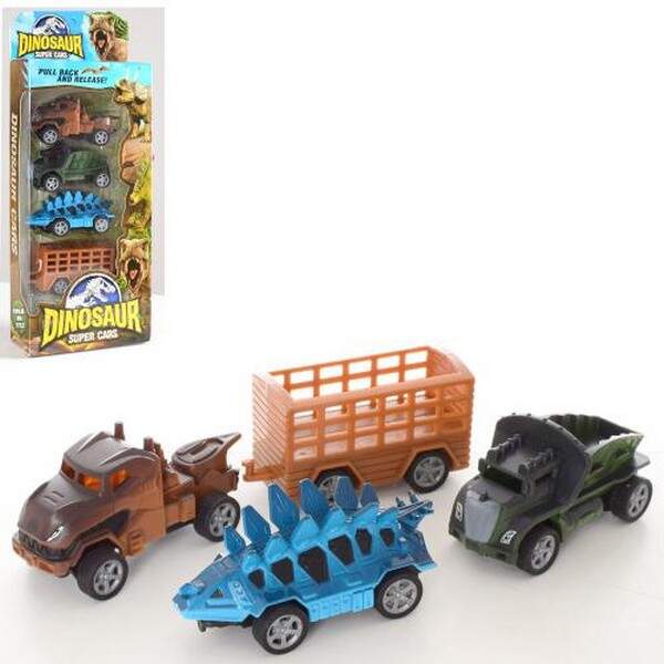 Набір машинок 757-30 (72шт) інер, 3шт, 8,5см, корпус-динозавр,с причіпом, в кор-ці, 12,5-32-4,5см (шт.)