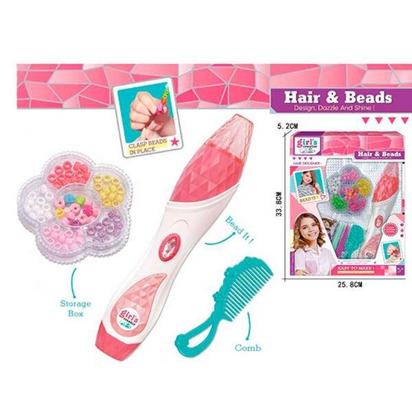 Набір для творчості MBK-501 (36шт) пристрій для плетіння, щипці 2 шт, намистини, гребінець, в кор-ці (шт.)