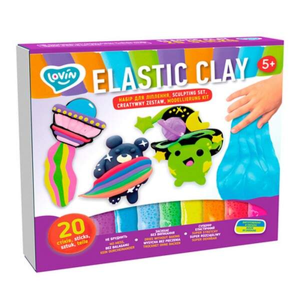 Elastic Clay 20 sticks TM Lovin Набір для ліплення з повітряним пластиліном 70140 (шт.)
