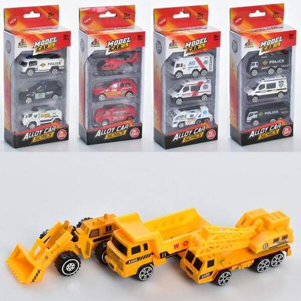 Набір машинок DS044 (48шт) метал, 7см, 3 машинки, 5 види, в коробці 9,5-21,5-4,5см (шт.)