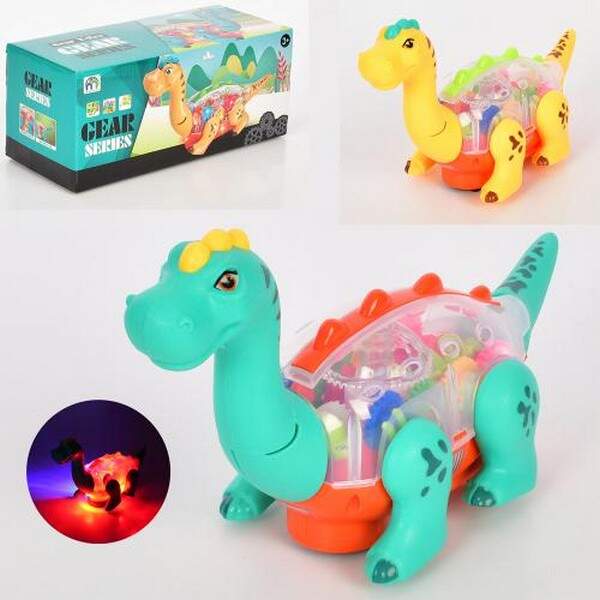 Динозавр 22116 (36шт) 30см, ходить, шестерні рухаються, звук,світло, 2колоьри, на бат-ці, в кор-ці (шт.)