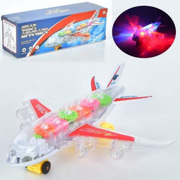 Літак KH332-8 (36шт) їде, 22см, шестерні, звук, світло, на бат-ці, в кор-ці, 22,5-7-7,5см (шт.)