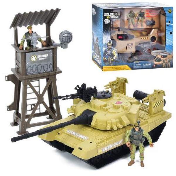 Солдати у наборах 81-55BC (12шт)фігурки 2 шт, танк, вертоліт, зброя,2 види, в кор-ці 34-42-14см (шт.)