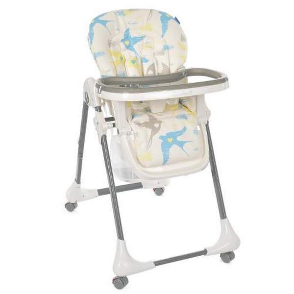 Стiлець M 3233L Freedom (1шт) для годування, 5точ.ремені, столик висув. 4колеса,пташки,білий (шт.)