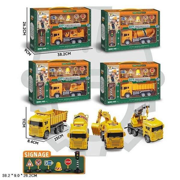 Набір транспорту арт. ZH999-1 (40шт) будтехніка,аксесуари,короб 38,2*26,2*9см (шт.)