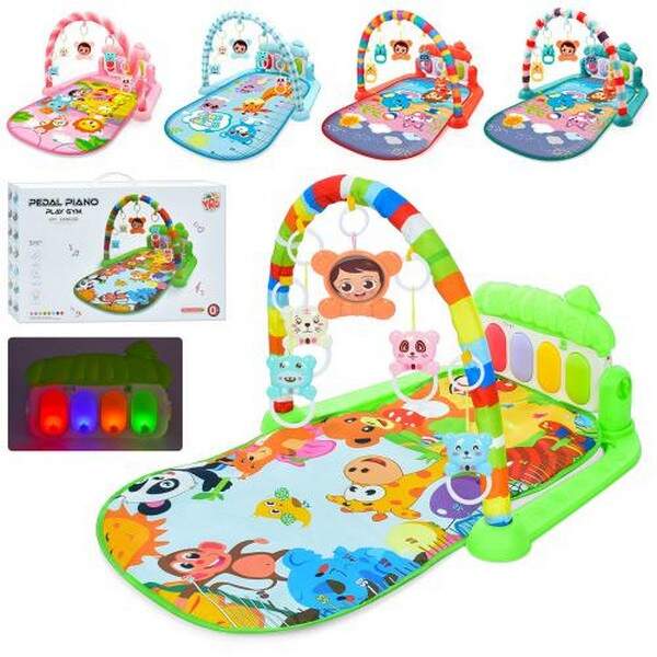 Килимок для немовляти 116-31-32-33-34-37 (20шт) підвіски 5шт, піаніно, звук, світло, 5видів, на бат- (шт.)