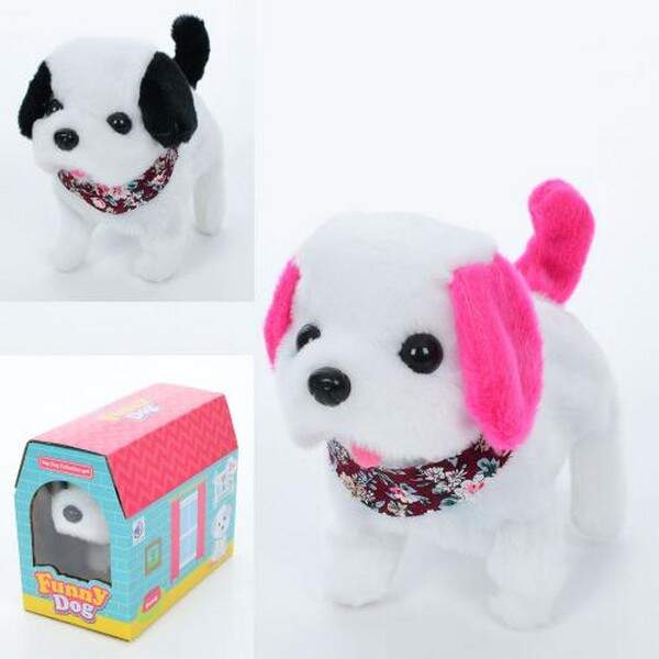 М'яка іграшка MP 2316-4 (36шт) собака, 16см, звук, ходить, ворушить хвостом, мікс кольорів, на бат-ц (шт.)