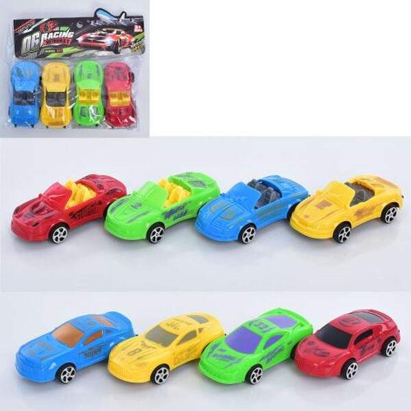 Набiр машинок 711-106-07A (192шт) інерція, 9см, 4 види (4 кольори),4 шт, в пакеті, 19-18-3см (шт.)