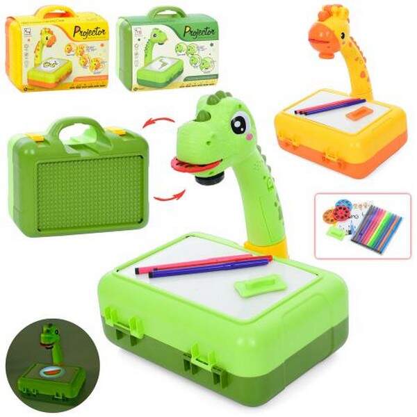 Проектор TH6692-6698 (24шт) для малювання, динозавр, слайди, маркери 12шт, звук, світло, на бат-ці, (шт.)