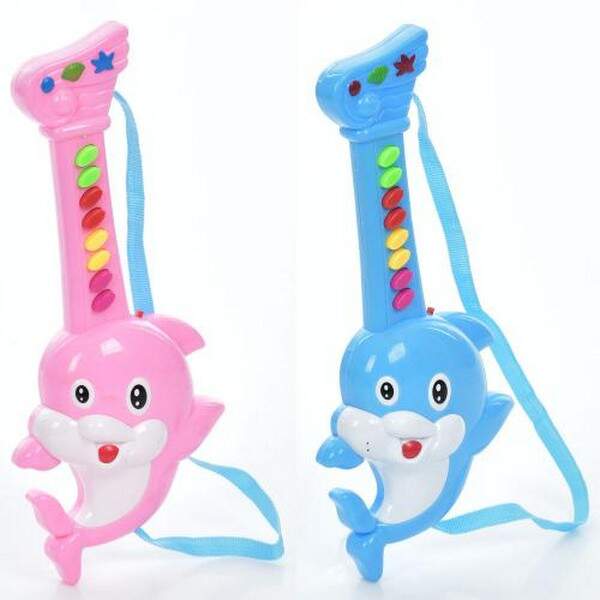 Гітара 998-35 (96шт) 30см, дельфін, музика, світло, 2 кольори, на бат-ці,у пакеті, 13-30-4см (шт.)