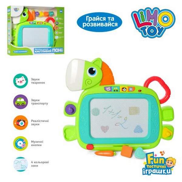 Дошка 3131 (12шт) для малювання, кольорова, муз, звук, світло, 2реж.гучн, штамп 4шт,37-31-5,5см (шт.)