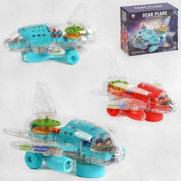 Літак HJ628 (18шт) 21см, шестерні, муз, звук, світло, їздить, 2кол, бат, в кор-ці, 20-18-8,5см (шт.)