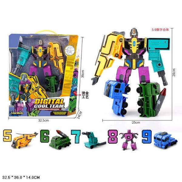 Трансформер арт. 8337-9 (18шт) трансформер-цифри 5-9 короб. 32,5*36*14 (шт.)