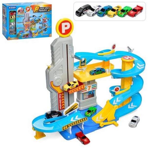 Гараж QL905 (8шт) ліфт, машинки 6шт, 7см, муз, світ, бат, кор, 51-35,5-14см (шт.)