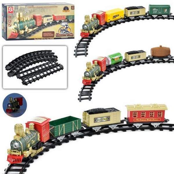 Залізниця 3117ABC (18шт) 134-74см, локомотив 17см, 3 вагони, звук, світло, 3 види, на бат-ці, в кор- (шт.)