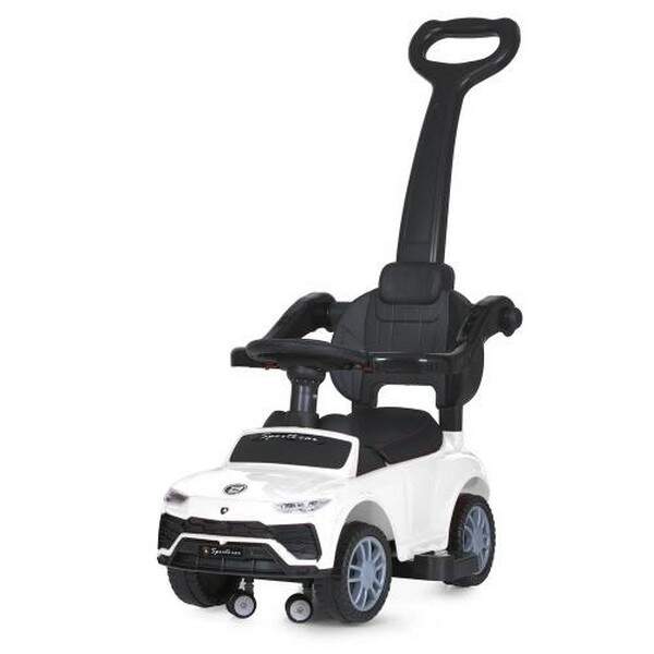 Каталка-толокар M 5044L-1 (1шт) батьк.ручка, музика, світло, шкірян.сидіння, білий (шт.)