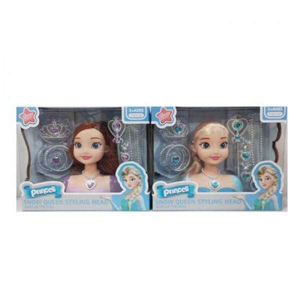 Лялька голова для зачісок 8228 (18шт) FR, 19см, аксесуари(чарівна паличка, корона, сережки, браслети (шт.)