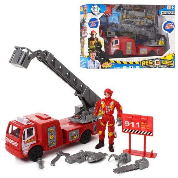 Набір рятувальників 999B-3B пожежний, фігурка, аксесуари, кор., 25-18-7 см. (шт.)
