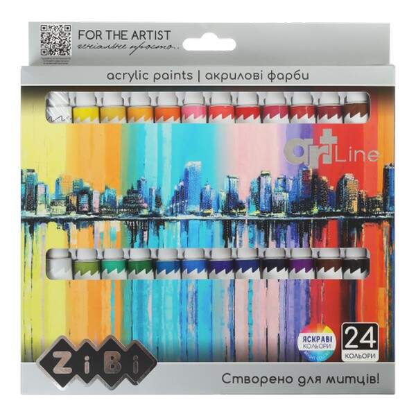 Акрил 24 кольорів х 12 мл, ART Line ZB.6664 (шт.)