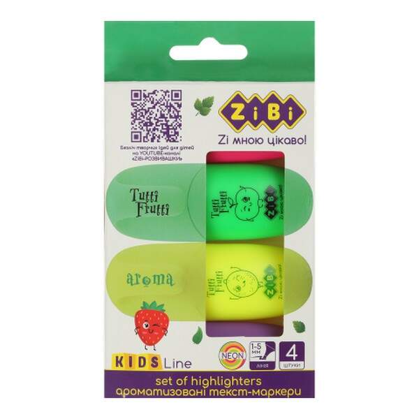 Набір з 4-x текст-маркерів TUTTI - FRUTTI ZB.2702 (шт.)